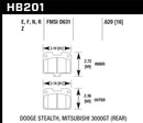 Hawk HPS Rear Pads - 95-98 3000 4WD - HB201F.620-XXX **CLEARANCE**