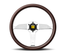 MOMO Super Grand Prix 350mm Mahogany Wood Steering Wheel with Polished Spokes
