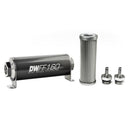 DeatschWerks Stainless Steel 5/16 inch 10 Micron Inline Fuel Filter Housing Kit (160mm)