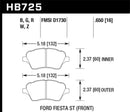 Hawk Ceramic Street Front Brake Pads - 2014 Ford Fiesta ST - HB725Z.650