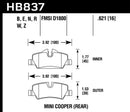 Hawk HP+ Sport Rear Brake Pads - 14-19 Mini Cooper - HB837N.621