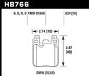Hawk Ceramic Street Rear Brake Pads - 14-20 BMW 2-Series / 12-18 BMW 3-Series - HB766Z.624