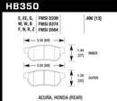 Hawk Blue 9012 Race Rear Brake Pads - 90-01 Acura Integra (excl Type R) / 98-00 Civic Coupe Si - HB350E.496