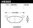 Hawk HPS 5.0 Street Brake Pads - Front - HB365B.728