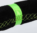 NRG Reinforced Steering Wheel - 3" Deep, 5mm matte black spoke, 350mm Sport Steering Wheel Black suede w/ Neon Green baseball stitching / Neon Green Center Mark - RST-036MB-S-GN