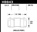 Hawk DTC-60 Race Front Brake Pads - 2016 Cadillac CTS - HB843G.604