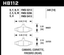Hawk HP+ Sport Rear Brake Pads - 84-96 Corvette /88.5-97 Pontiac Firebird - HB112N.540