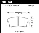 Hawk Blue 9012 Race Front Brake Pads - 79-84 Mazda B2000 / 70-74 RX-2 / 74-78 RX-4 / 79-85 RX-7 - HB150E.555