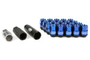 Project Kics Leggdura Racing Shell Type Lug Nut 35mm Closed-End Look 16 Pcs + 4 Locks 12X1.5 Blue - WCL3511U