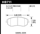 Hawk HP+ Sport Front Brake Pads - 13 Subaru BRZ / 13 Scion FR-S - HB711N.661