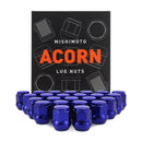 Mishimoto Steel Acorn Lug Nuts M12x1.50 - 24pc Set - Blue - MMLG-AC1215-24BL