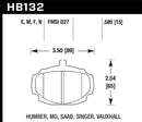 Hawk Blue 9012 Race Front Brake Pads - 67-80 MGB / 67-74 MGB GT - HB132E.580