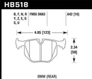 Hawk DTC-70 Race Brake Pads - BMW Rear - HB518U.642