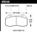 Hawk ER-1 Race Front Brake Pads - 15-19 Alfa Romeo 4C 1.7L Base OE Incl.Pad Wear Sensor - HB548D.510