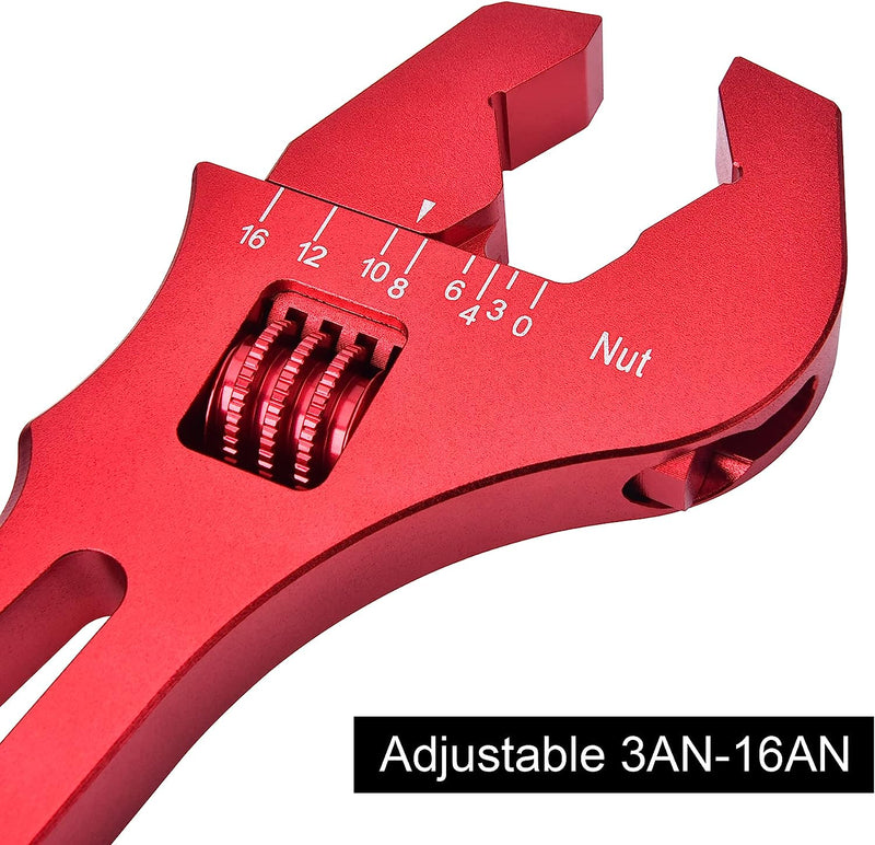 Adjustable Wrench -03 to -16 AN - Red - 5316-3