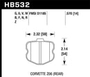 Hawk DTC-70 Race Brake Pads - 10-12 Chevy Corvette Grand Sport / 06-12 Corvette Z06 Rear - HB532U.570