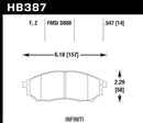 Hawk Ceramic Street Front Brake Pads - 06-09 350z/ 05-08 G35 w/o Brembo - HB387Z.547