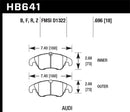 Hawk HPS 5.0 Street Front Brake Pads - 2009-2014 Audi A4 - HB641B.696