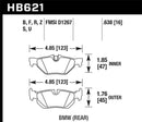 Hawk HT-10 Race Rear Brake Pads - 08-11 BMW 128i / 10 BMW 323i / 07-11 BMW 328i / 07-11 BMW 328XI - HB621S.638