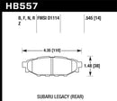 Hawk HP+ Sport Brake Pads - 08 WRX Rear - HB557N.545