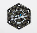 NRG Carbon Fiber with Chrome Gold Texalium fabrics Horn Delete Button Circular logo front / back - STR-640CF/CG