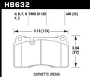 Hawk Ceramic Street Front Brake Pads - 06-10 VW Touareg Front / 09-11 Corvette Z06/ZR-1 (w/Carbon Ceramic Brake Package and Iron rotor) - HB632Z.586