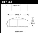 Hawk LTS Street Front Brake Pads - 2018 Jeep Wrangler Rubicon - HB941Y.712