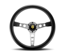 MOMO Prototipo 350mm Steering Wheel with Black Leather and White Stitching