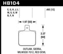Hawk HP+ Sport Brake Pads - Sierra/Outlaw/Wilwood - HB104N.485