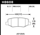 Hawk HPS 5.0 Street Rear Brake Pads - 2007-2011 Dodge Nitro R/T - HB608B.630
