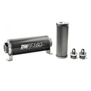 DeatschWerks Stainless Steel 6AN Inline Fuel Filter Housing Kit - 10 Micron, Universal, 160mm Length