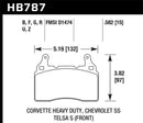 Hawk HP+ Sport Front Brake Pads - 15 Chevy Corvette / 16-17 Chevy Camaro / 16-17 Cadillac CTS - HB787N.582