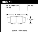 Hawk HPS Street Rear Brake Pads - 11+ Subaru Legacy GT - HB671F.628
