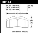 Hawk DTC-70 Race Front or Rear Brake Pads - 94-96 Ferrari 456GT Rear / 91-94 Porsche 911 Rear / 94-98 Porsche 911 Front / 86-91 Porsche 928 - HB141U.650