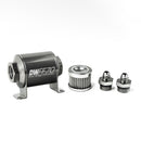 DeatschWerks Stainless Steel 6AN Inline Fuel Filter Housing Kit - 5 Micron, Universal Fit