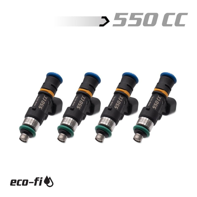 Blox Racing 550cc Street Injectors 48mm With 1/2" Adapter 14mm Bore - BXEF-06514.14-550-4