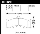 Hawk HPS Street Front or Rear Brake Pads - HB126F.505