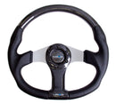 NRG CARBON FIBER STEERING WHEEL 350mm SILVER OVAL SHAPE - ST-013CFSL