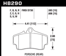 Hawk ER-1 Race Rear Brake Pads - 98-08 Porsche 911 - HB290D.583