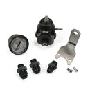 DeatschWerks DWR1000C Adjustable Fuel Pressure Regulator with Pressure Gauge and Fittings - Anodized Black