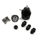 DeatschWerks DWR2000 Adjustable Fuel Pressure Regulator with Pressure Gauge and Fittings - Anodized Black