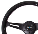 NRG Classic Wood Grain Wheel - 350mm 3 Black spokes - Black Paint Grip - ST-015BK-BK