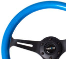 NRG Classic Wood Grain Wheel, 350mm 3 black spokes, blue pearl/flake paint - ST-015BK-BL