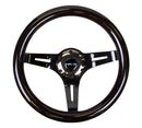 NRG Classic Black Wood Grain Wheel, 310mm, 3 spoke center in Black Chrome - ST-310BK-BK