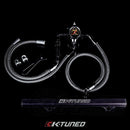 K-Tuned 6AN Fuel System Center Feed Lines/Filter/Black Rail/ FPR/Gauge/Wrench - FLK-CF-BLK