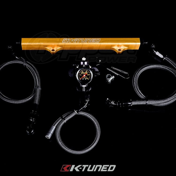 K-Tuned 6AN Fuel System used with OEM Fuel Filter/Gold Rail/FPR/Gauge/Wrench - FLK-OF-GLD