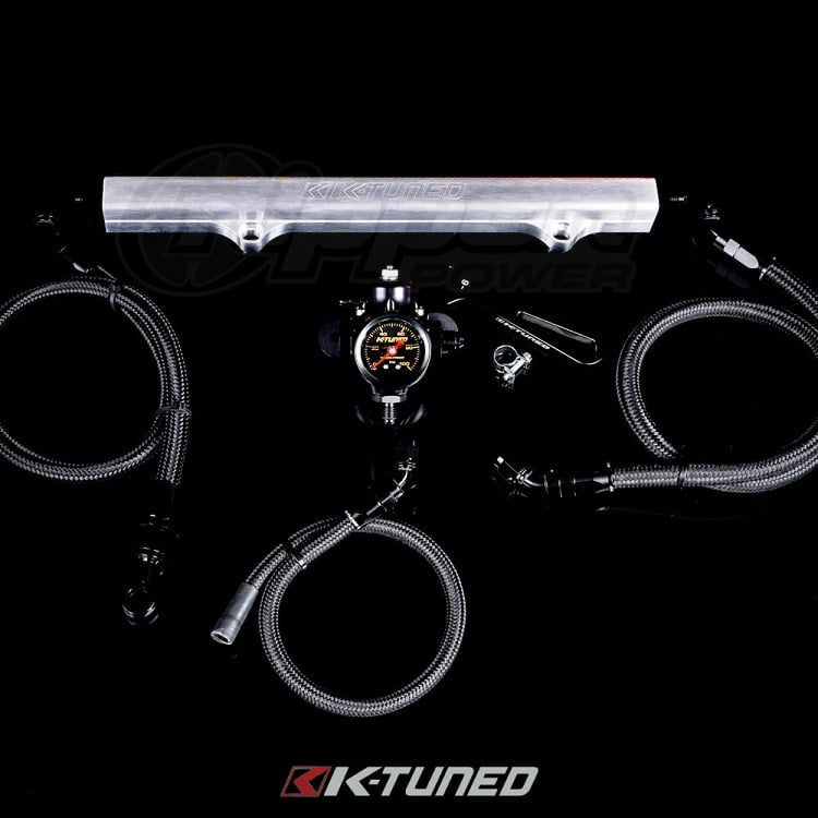 K-Tuned 6AN Fuel System used with OEM Fuel Filter/Silver Rail/FPR/Gauge/Wrench - FLK-OF-BRS