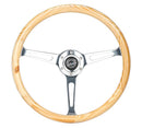 NRG Reinforced Classic Light Wood Grain Wheel, 380mm, 3 spoke center in shinny chrome with slits - RST-380RG