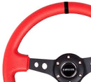 NRG Reinforced Steering Wheel - 350mm Sport Steering Wheel (3" Deep) Black Spoke with Suede finish and Black Stitch - RST-006RR-BS-B
