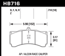 Hawk HPS Street Brake Pads - AP Racing Alcon w/ 0.710 Thickness - HB716F.710